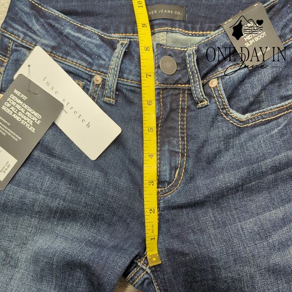 Silver Jeans Co Suki Curvy Fit Mid Rise Slim Boot Jeans Size 25 (2) - Picture 4 of 6